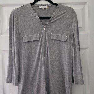 Calvin Klein knit gray blouse